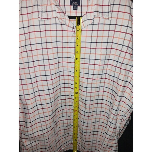 J.Crew Shirt Men XL White Multi-Color Plaid Slim‎ Flex Oxford Button Down L/S - Picture 7 of 8